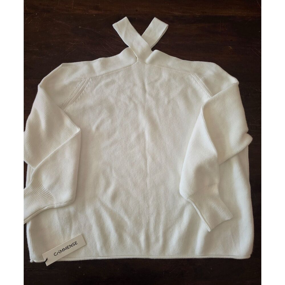 Sexy white Cold-Shoulder Sweater Size S